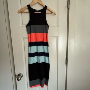 Express Colorful Striped Midi Dress
